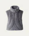 Mackage Ginny Brushed Faux Fur Quilted Vest In Carbon