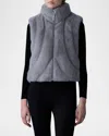 Mackage Ginny Brushed Faux Fur Quilted Vest In Carbon