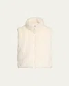 Mackage Ginny Brushed Faux Fur Quilted Vest In Cream