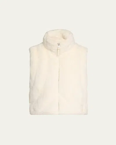 Mackage Ginny Brushed Faux Fur Quilted Vest In Cream