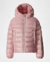 Mackage Girl's Reversible Hooded Down Jacket In Pink