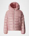 Mackage Girl's Reversible Hooded Down Jacket In Pink