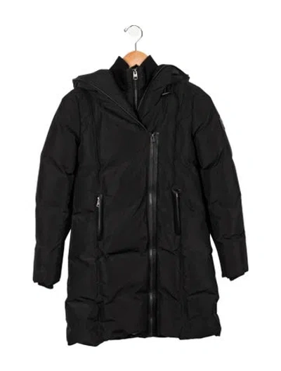 Pre-owned Mackage Kids' Girls' Hooded Down Coat In Black