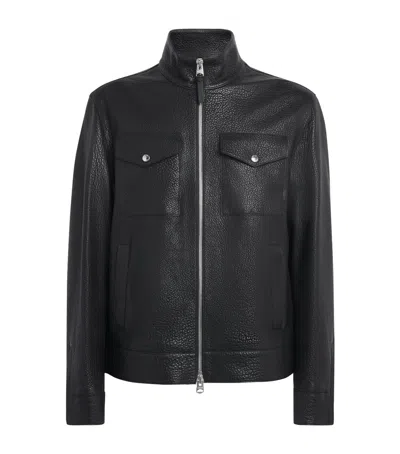 Mackage Grained Otto Leather Jacket In Black