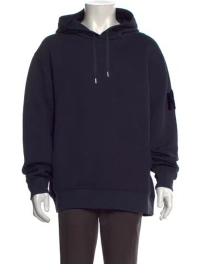 Pre-owned Mackage Graphic Print Crew Neck Hoodie In Blue