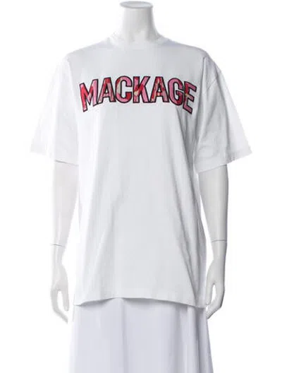 Pre-owned Mackage Graphic Print Crew Neck T-shirt In White
