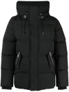 Mackage Panelled Padded Hooded Jacket In Black