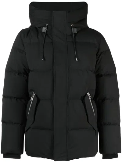 Mackage Panelled Padded Hooded Jacket In Black