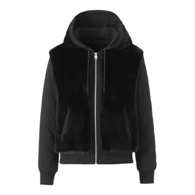Mackage Gwendal Reversible Hooded Faux-fur Jacket In Black