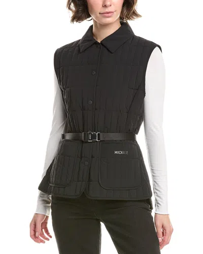 Mackage Helia Light Down Vertical Quilted Vest In Black