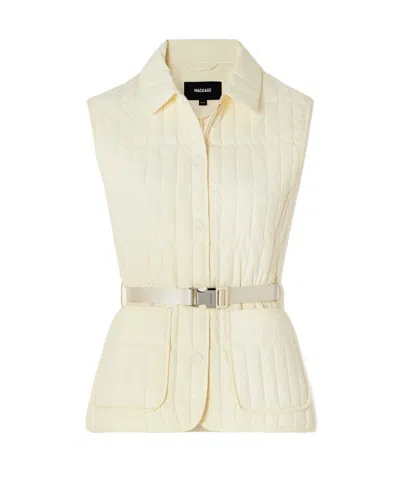 Mackage Helia With Belt Quilted Down Vest In Brown