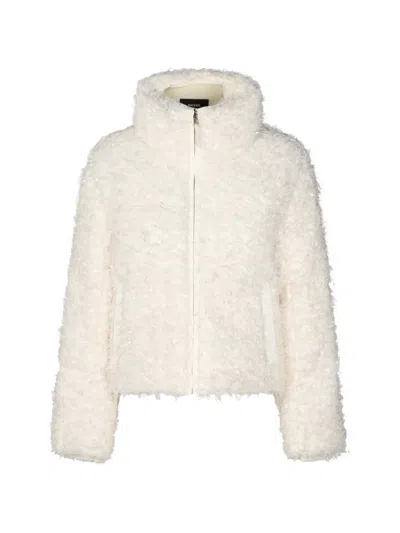 Mackage High-neck Textured-finish Jacket In White