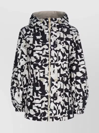 MACKAGE HOODED JACKETS WITH GEOMETRIC PATTERN AND ELASTIC CUFFS