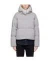 Mackage Hooded Long-sleeved Down Jacket In Gray