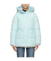 Mackage Madalyn Tactile Ripstop Down Hooded Jacket In Blue