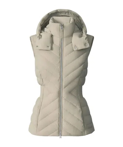 Mackage Hoshi Hooded Quilted Gilet In Nude