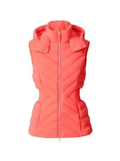 Mackage Hoshi Hooded Quilted Gilet In Orange