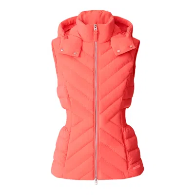 Mackage Hoshi Hooded Quilted Gilet In Orange