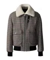 Mackage Houndstooth-pattern Shearling-collar Jacket In Multi