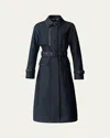Mackage India Belted Denim Trench Coat In Blue