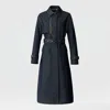 Mackage India Belted Denim Trench Coat In Blue