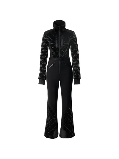 Mackage Inga Belted Quilted Padded Down Ski Suit In Black
