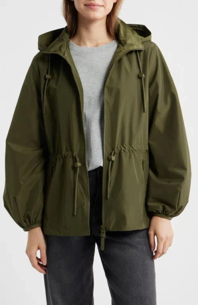 Mackage Isha Hooded Rain Jacket In Green