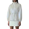 Mackage Isha Metallic Water Repellent Rain Jacket In Champagne
