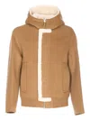 Mackage Jay Shearling-hood Jacket In Nude
