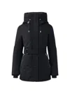 Mackage Jeni-nf Belted Hooded Jacket In Blue