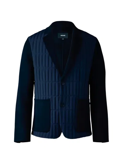 Mackage John Quilted Wool Blazer In Blue
