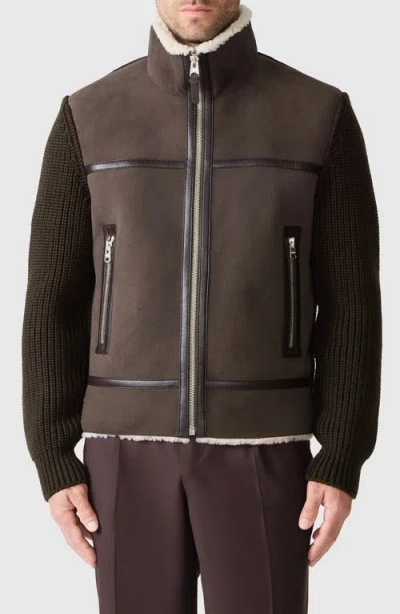 MACKAGE MACKAGE JONATHAN MIXED MEDIA MERINO WOOL & SHEARLING JACKET