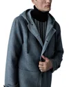 Mackage Joshua Double Face Long Wool Coat In Carbon Mix
