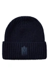 Mackage Jude Colorblock Wool Blend Rib Beanie In Blue