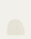 Mackage Jude Hand-knit Logo Beanie With Ribbed Cuff In Cream