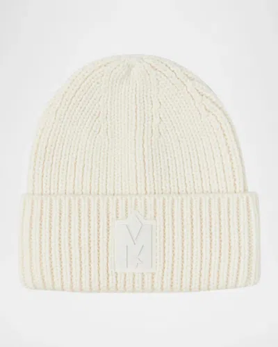 Mackage Jude Hand-knit Logo Beanie With Ribbed Cuff In Neutral