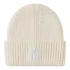 Mackage Jude Hand-knit Logo Beanie With Ribbed Cuff In Cream