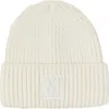 Mackage Jude Hand-knit Logo Beanie With Ribbed Cuff In Neutral