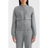 Mackage Juniper Chalk Stripe Cotton Blend Bomber Jacket In Gray