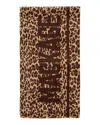 Mackage Juno-a Leopard Print Jacquard Knit Scarf In Brown
