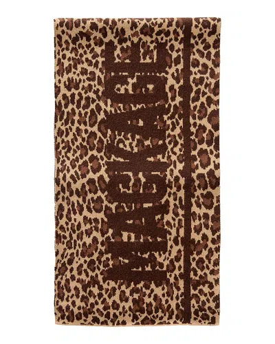 Mackage Juno-a Leopard Print Jacquard Knit Scarf In Brown