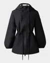 Mackage Kalea Hooded Rain Jacket In Black-trench