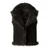 Mackage Kasia Reversible Shearling Leather Vest In Black