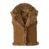 Mackage Kasia Reversible Shearling Leather Vest In Brown
