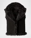 Mackage Kasia Reversible Shearling Leather Vest In Black