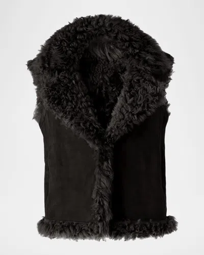 MACKAGE KASIA REVERSIBLE SHEARLING LEATHER VEST