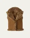 Mackage Kasia Reversible Shearling Leather Vest In Brown