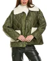 Mackage Kenzy Green Down Jacket With Buttons In Green