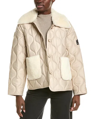 Mackage Kenzy Wool Shearling Jacket In White