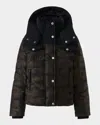 Mackage Kid's Adriel Hooded Camo Down Jacket In Green